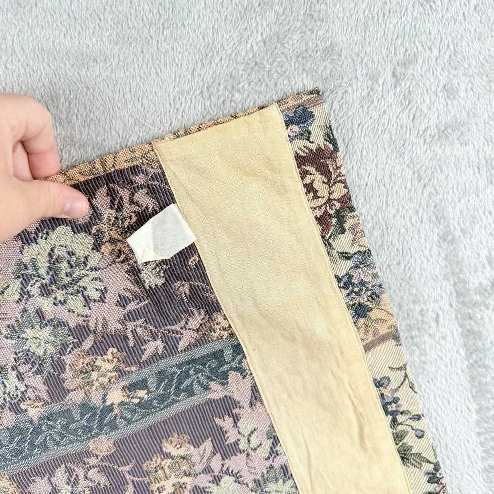 Waverly‎ Felicite Jacobean Valance Set Dark Florals Whimsigoth Fringe 50